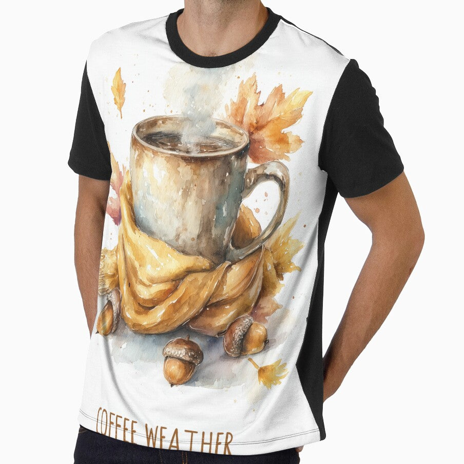 Coffee Weather – Cozy Fall Watercolor by Helenaphotoart