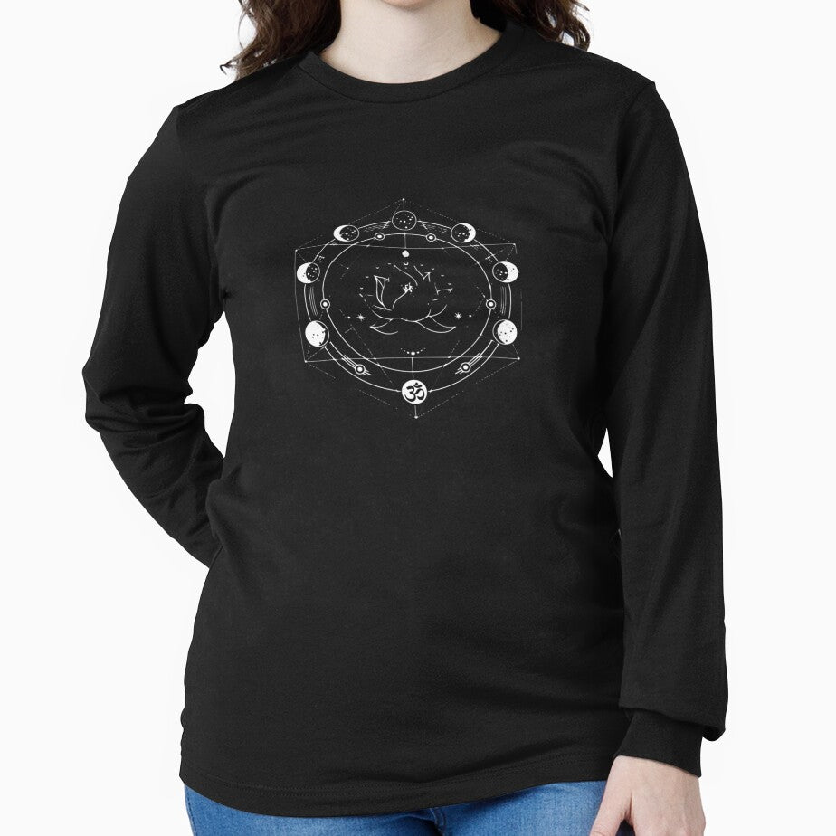 Black Lotus Moon Flower Phases Yoga by mylahKristian