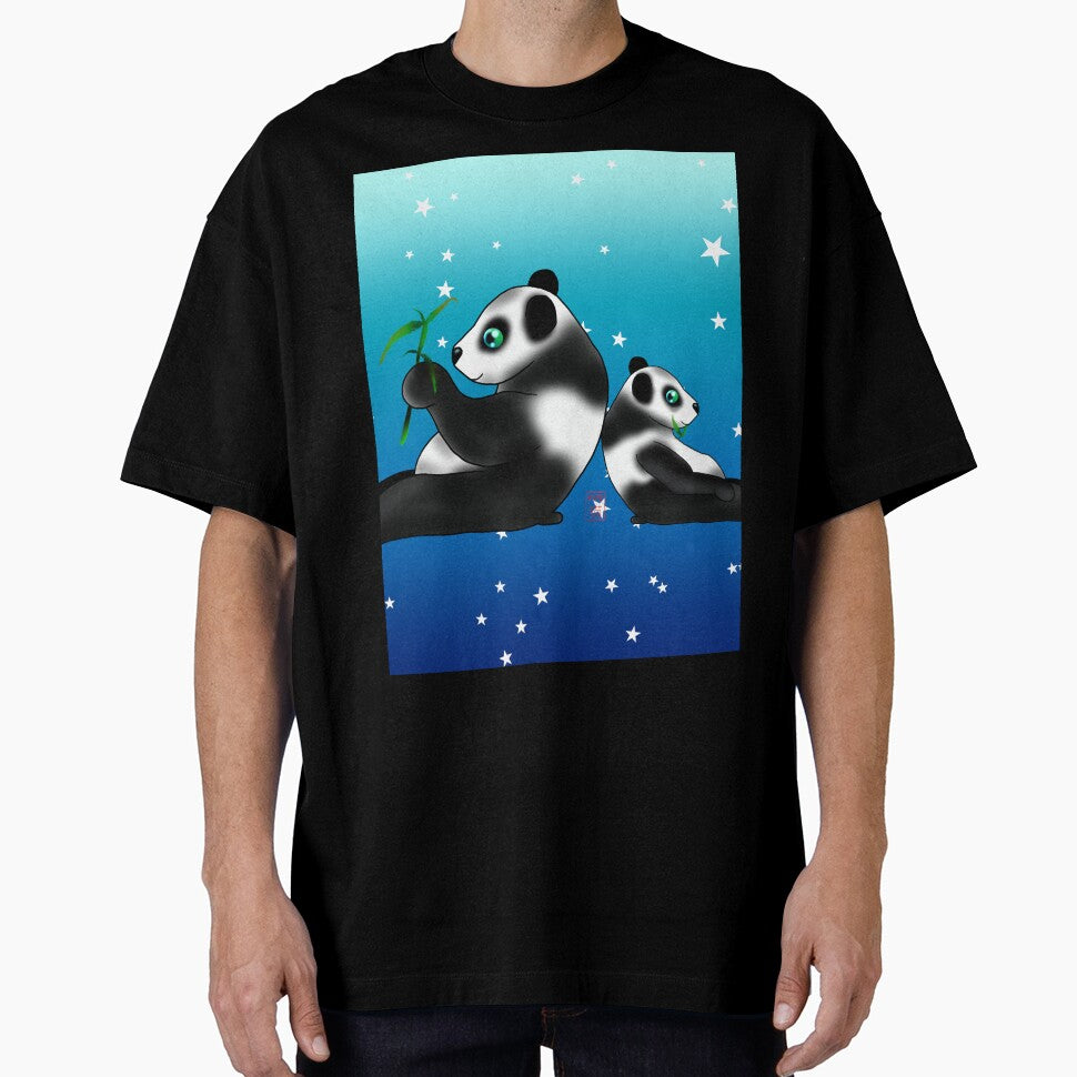 starry sky cartoon panda by BeingNow