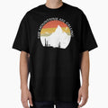 The Mountains Are Calling - Retro Sunset Mountain Outdoor Adventure Design by GetGoodFit