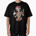 Floral Coffee Skeleton Woman | Vibrant Gothic Chic Art by ColorSplash123