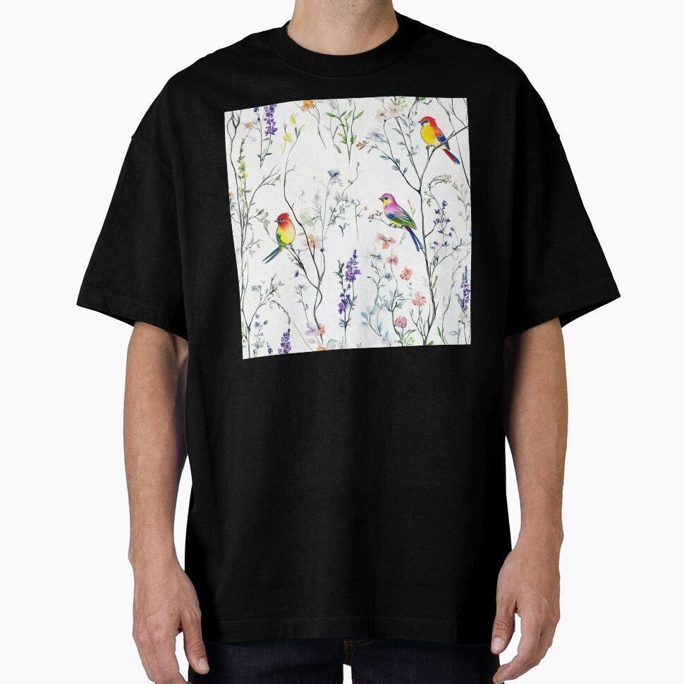 Vibrant Birds in Floral Wonderland by Suzana Djordjevic