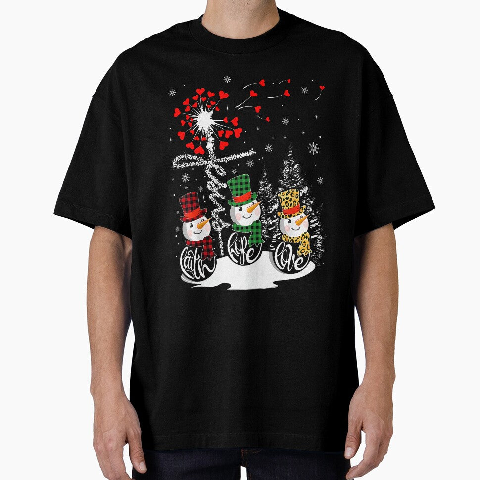 Faith Hope Love Snowman Leopard Winter Christmas by khdmalakarak