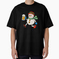 A SNOWMAN WITH A MUG OF BEER by infinitearte