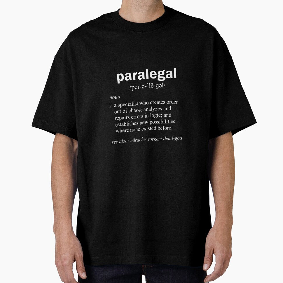Paralegal Dictionary Entry Funny Legal Assistant Gag Gift T-Shirt - Black - Men's - Small - Short Sleeve - Classic Fit - Cotton & Polyester - Unique Humorous Definition by jspqf2952