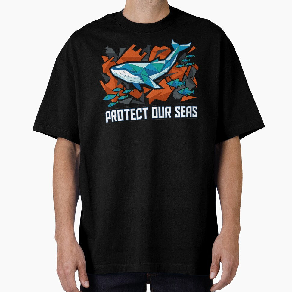 Protect Our Sea Geometric Whale Ocean Conservation Low Poly by chattsuede