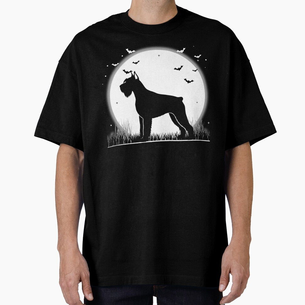 Giant Schnauzer Dog – Halloween Moon Silhouette by The Real Life Symphony