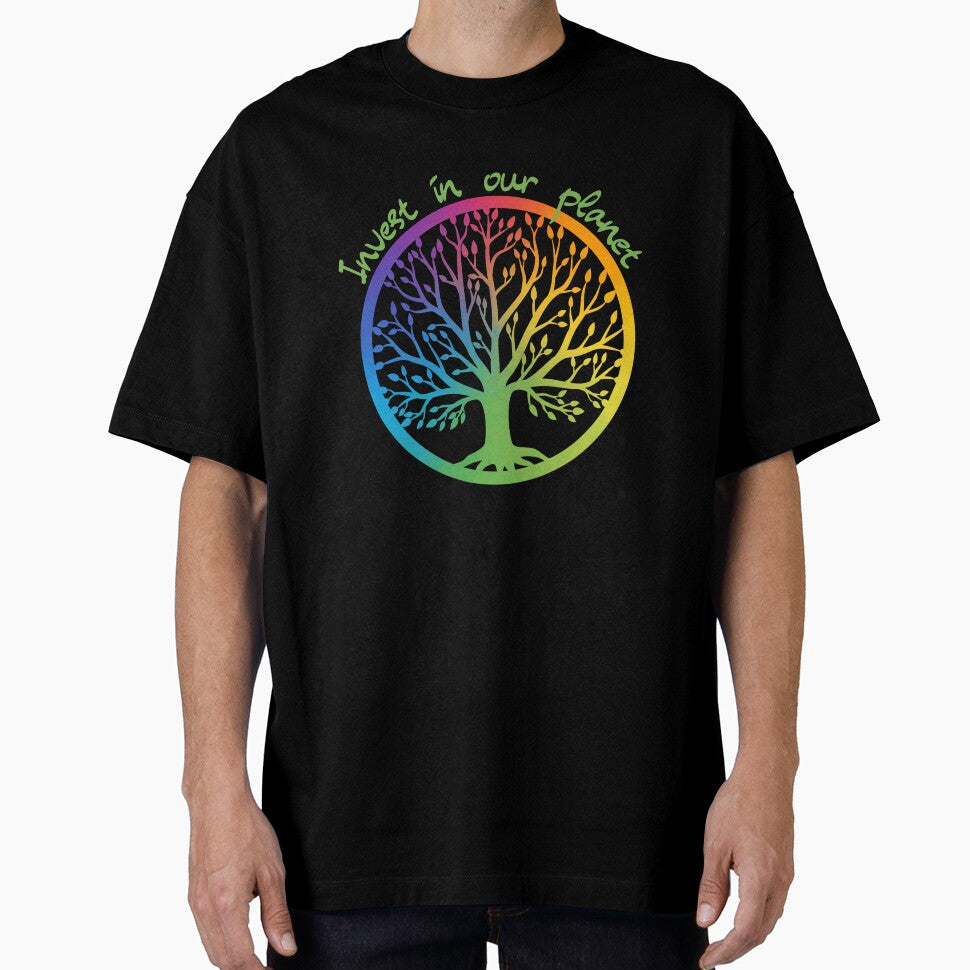 Earth Day 2023 Tree of Life - Rainbow Colors "Invest in Our Planet" Eco-Friendly Design by ElLocoMus