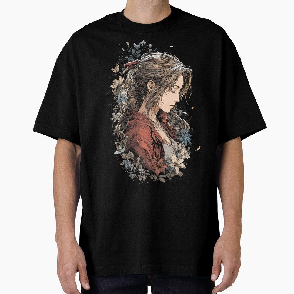 Aerith Gainsborough Final Fantasy VII Flower Maiden Graphic Tee by Senpaiwaves