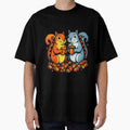 Retro Comic Style Squirrels with Acorns - Pop Art Animal Illustration by VibranPalette