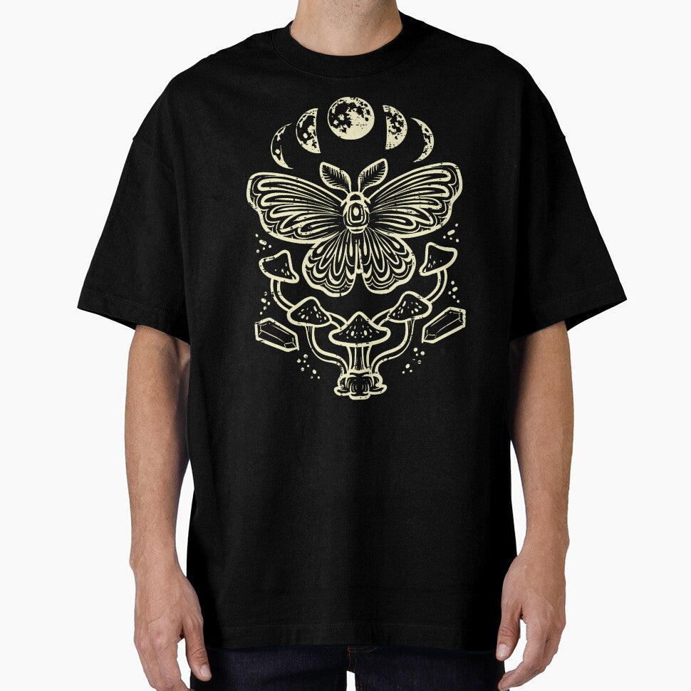 Moth Moon Phases Mushroom Goblincore Grunge Women Men by BeverlyBrenda