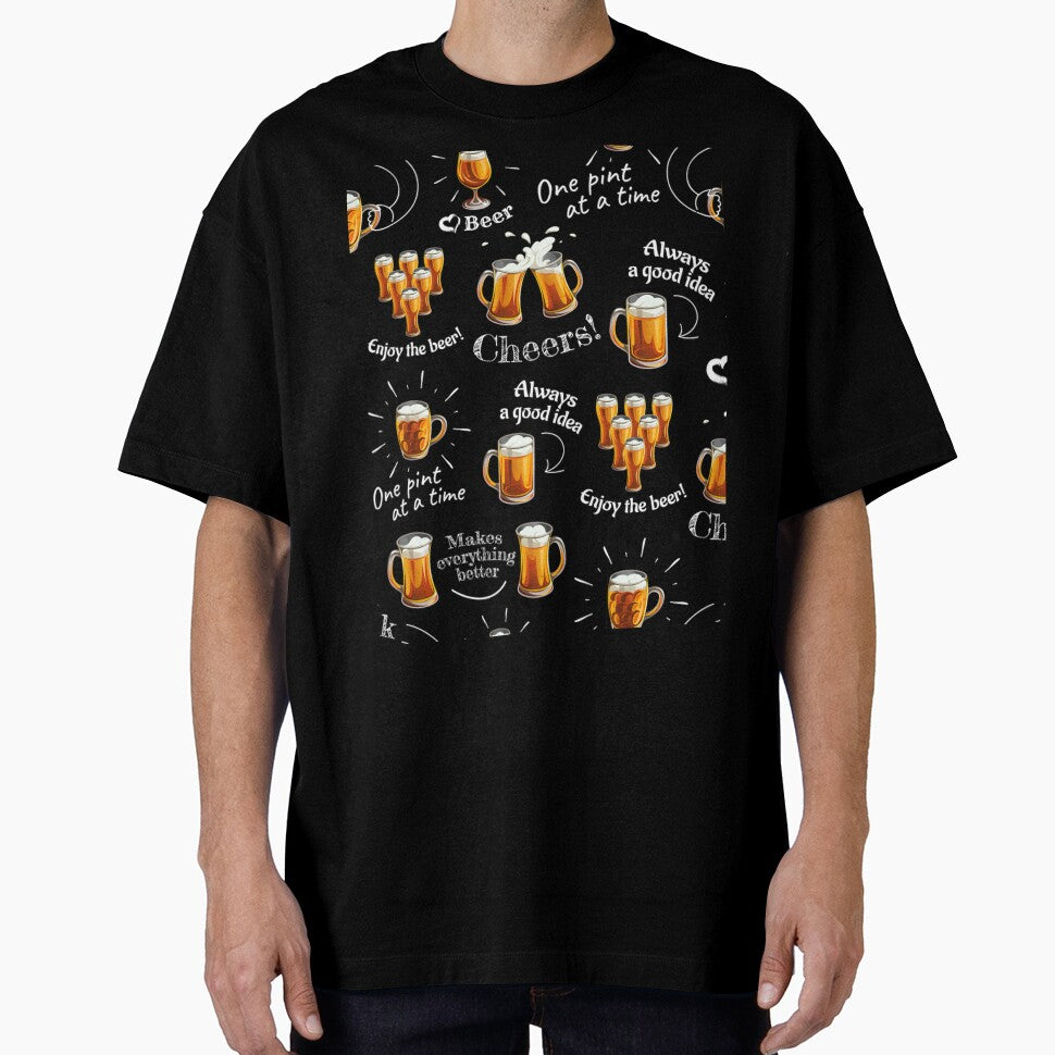 Mugs and glasses for toast with light beer on black by Huynhdesign