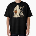 Ghost Booping Dog Nose Cute Spooky Season Halloween Illustration by hamadacolonel
