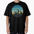 Minimalist Mountain Sunset with Retro Color Stripes by ArtfulWeave