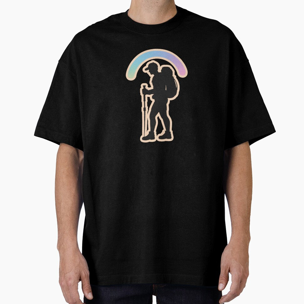Hiker Silhouette Minimal Hiking Sticker by TrendMorphic