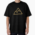 Minimal Gold Mountain – Adventure Hiking Line Art by PunchDrop