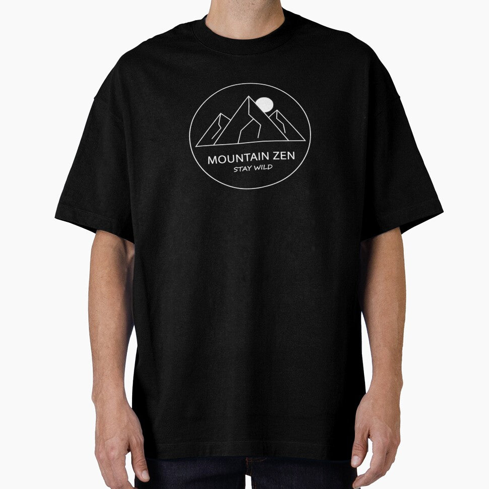 Minimalist Geometric Mountain Sunset Design | Zen Nature Line Art by Amazing-Shop5T