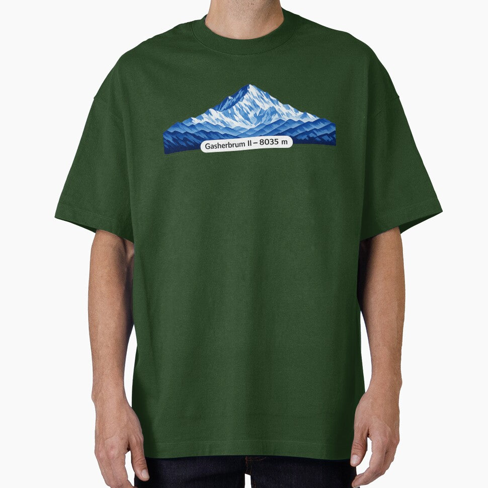 Gasherbrum II 8035 m – Minimalist Himalayan Mountain Sticker by Gabe1983