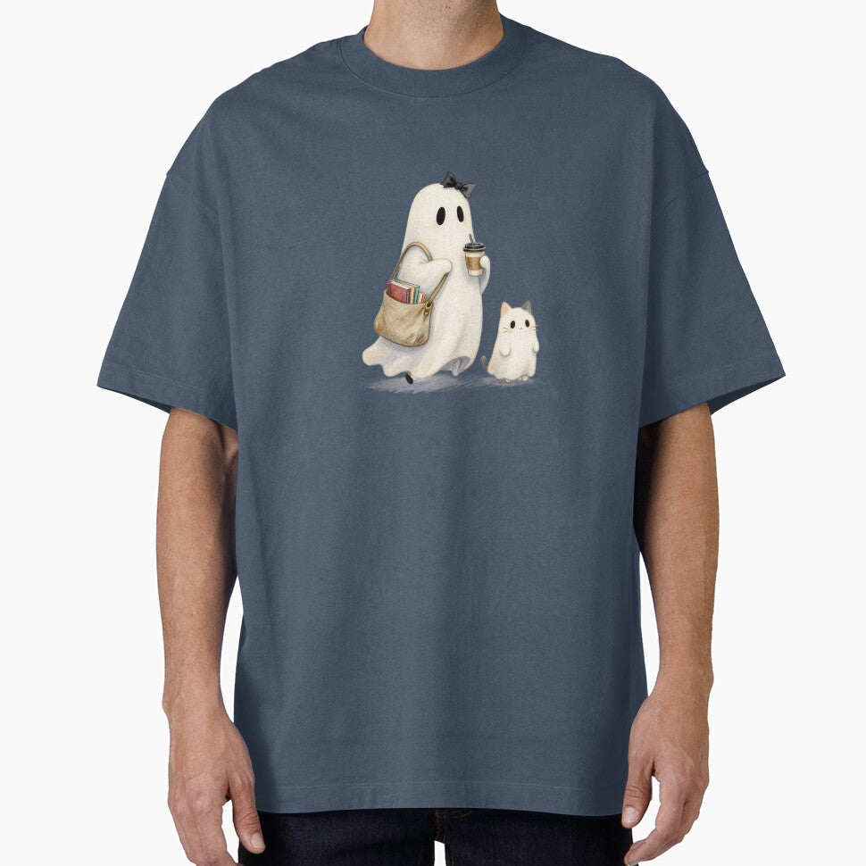 Cute Halloween Ghost with Cat by KiraChie