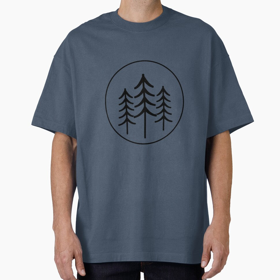 Minimalist Pine Trees Circle by redblink store