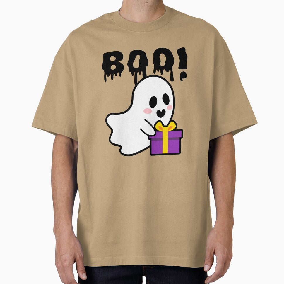 Cute Boo Ghost Halloween Gift by     Sela Art