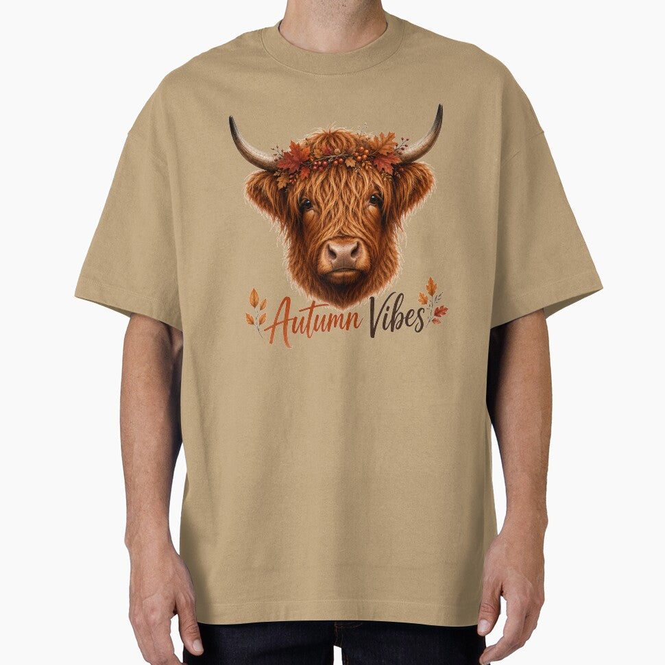 Autumn Vibes Highland Cow by Wild Ink Studio by Barbara