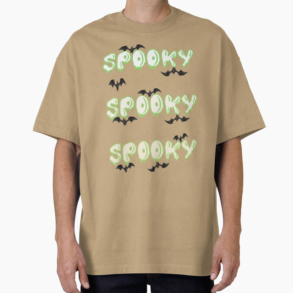Three Time Spooky Green With Creepy Bats - Halloween by TeesFashion