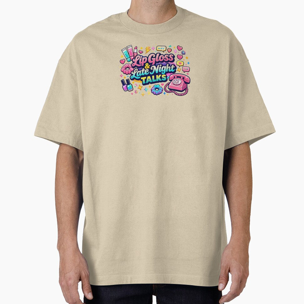 Lip Gloss & Late Night Talks Shirt – Retro 90s Sleepover Aesthetic Tee | Vintage Girl Nostalgia by MEMORY-LN-Tees