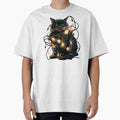 Black Santa Cat Tangled Up In Lights Christmas Santa by JJT0724