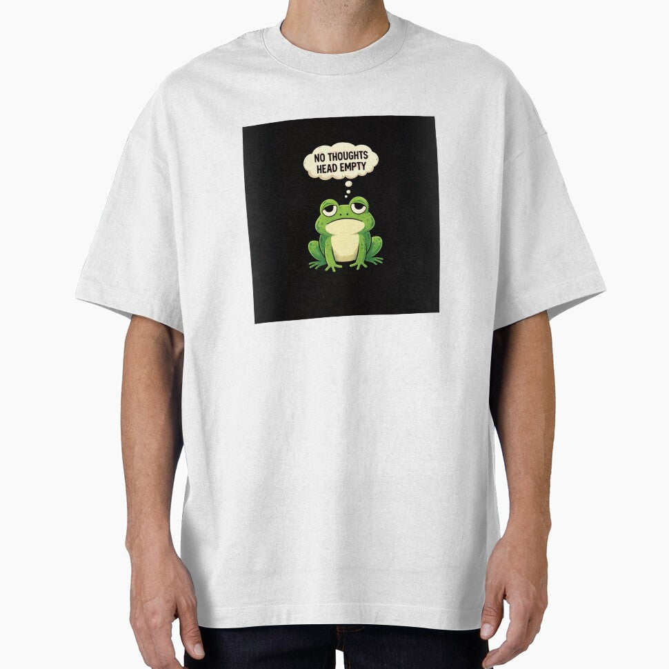 No Thoughts Head Empty Funny Frog Meme by Tropivaro