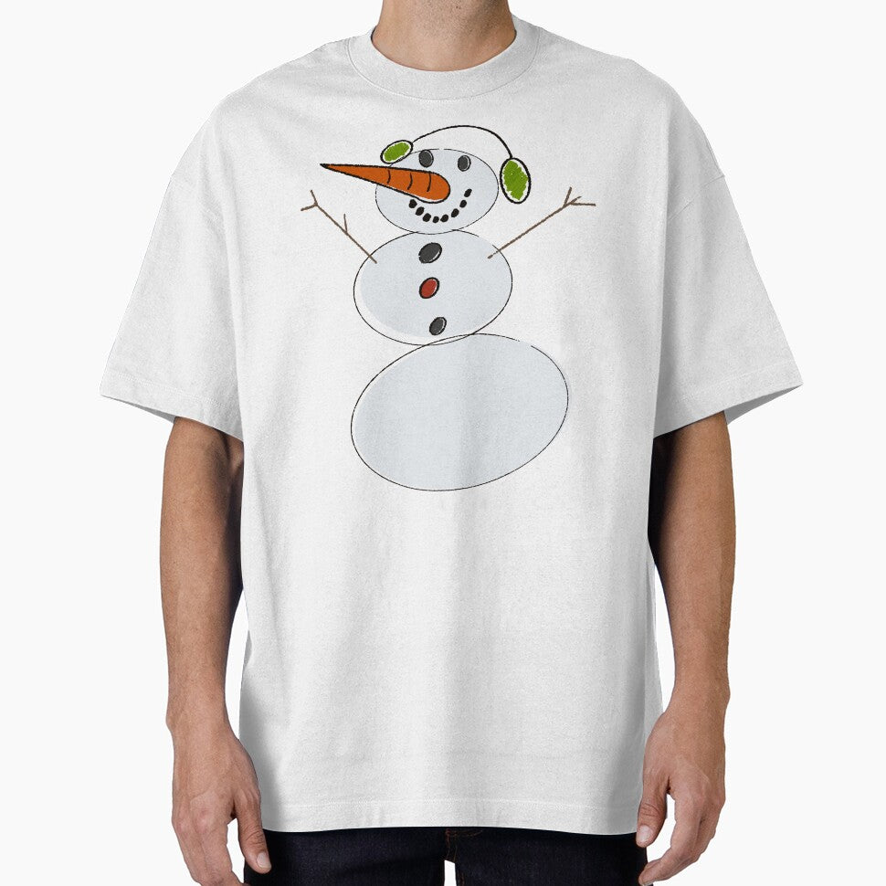 Cute Cartoon Snowman with Earmuffs - Fun Winter Holiday Illustration by TheArtOfTreble