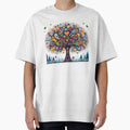 Scandinavian Folk Art Love Heart tree  by heidiannemorris by FOLK ART FUSION by heidiannemorris
