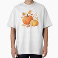 pumpkins with autumn leaves. by BibbleBambie