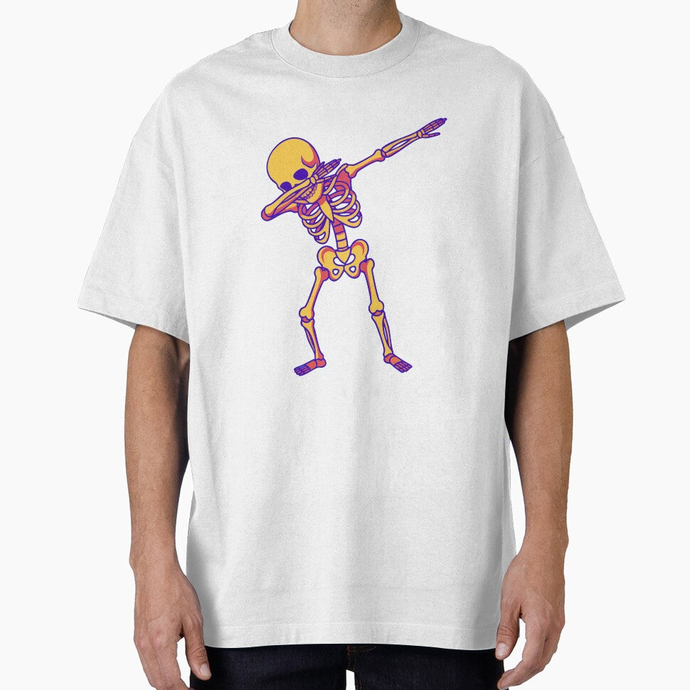 Dabbing Skeleton Funny Halloween Meme Illustration by Horrify