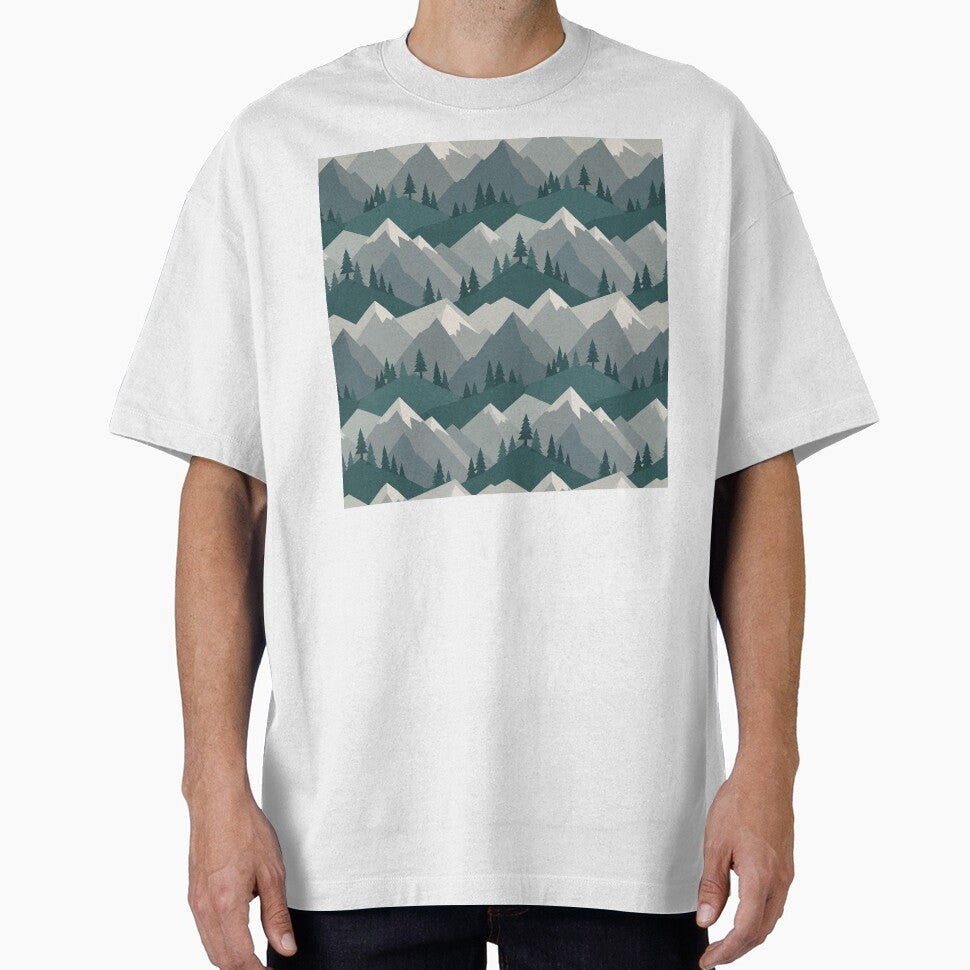 Geometric Mountain Forest Pattern by Owcomm