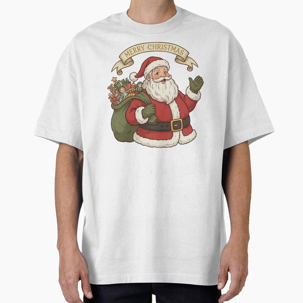 Merry Christmas Retro Santa – Vintage Holiday Design, Cute Santa Gift Shirt, Festive Christmas Outfit by Infinirish