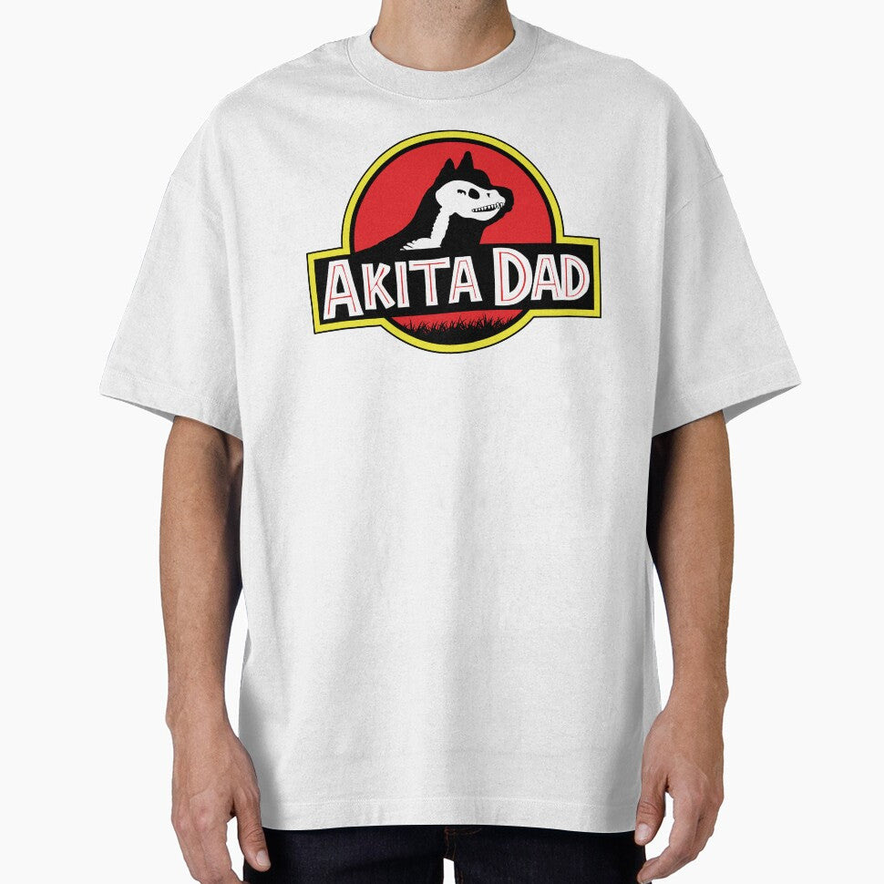 (For Bright Background) Jurassic American Akita Dad by More Cute Dogs