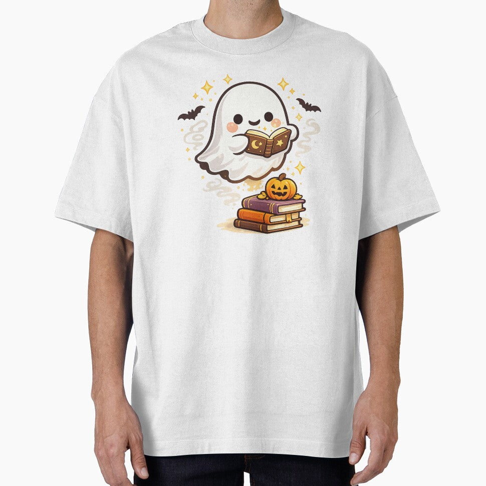 Cute Reading Ghost. by T shirts Collective