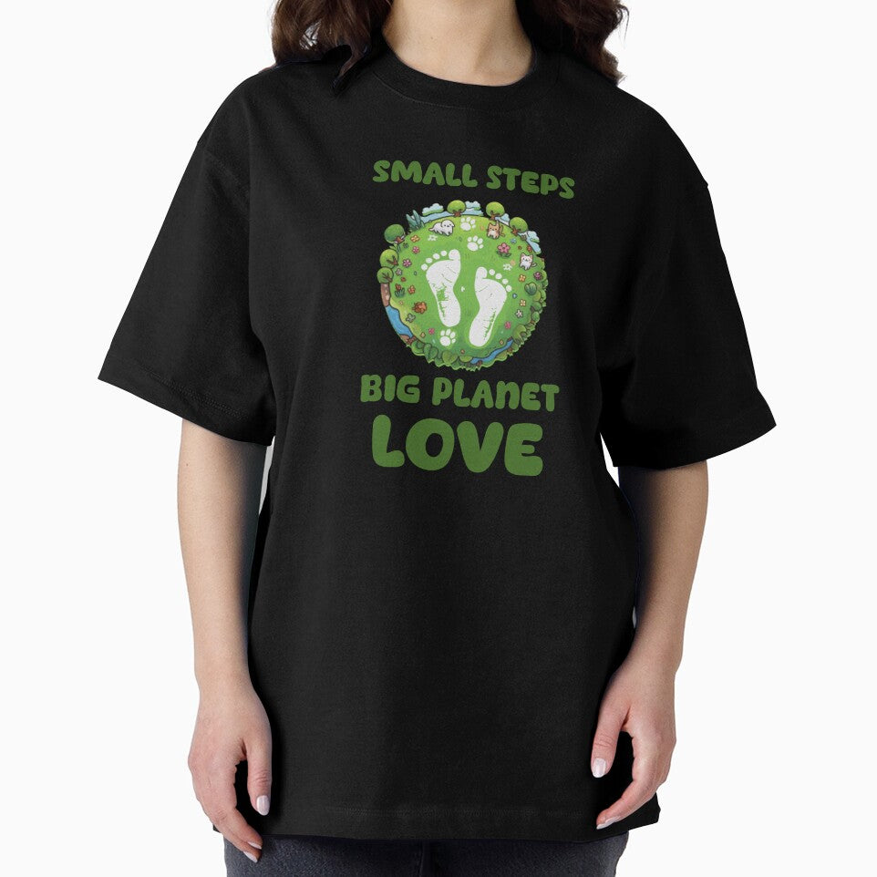 Small Steps Big Planet Love - Retro Eco-Friendly Earth Day by Abibless1998