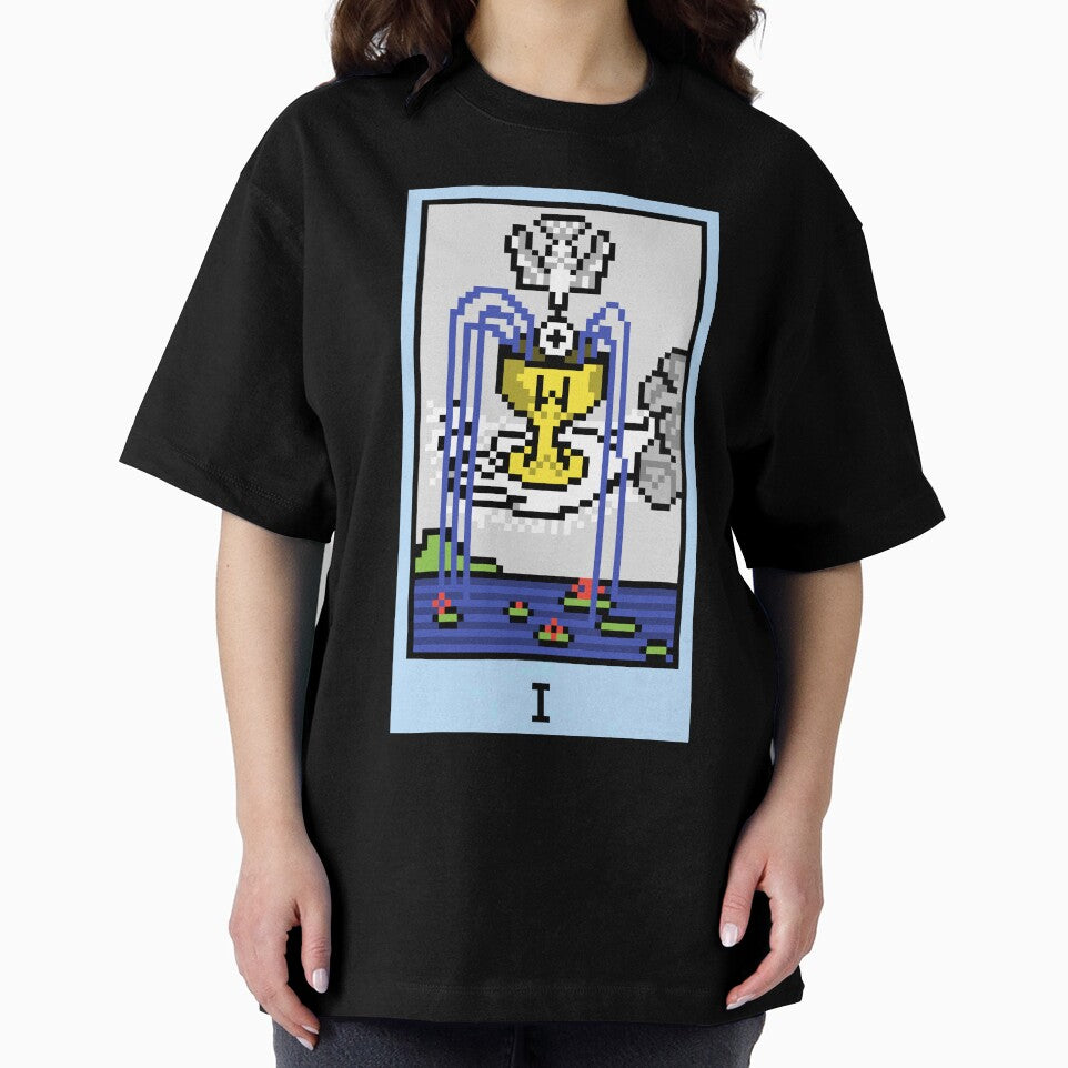 Wait, is this pixel art tarot? Yellow - Minor Arcana 'Ace of Cups' (Design for T-shirt, stickers and other accessories) by Pixel Waite