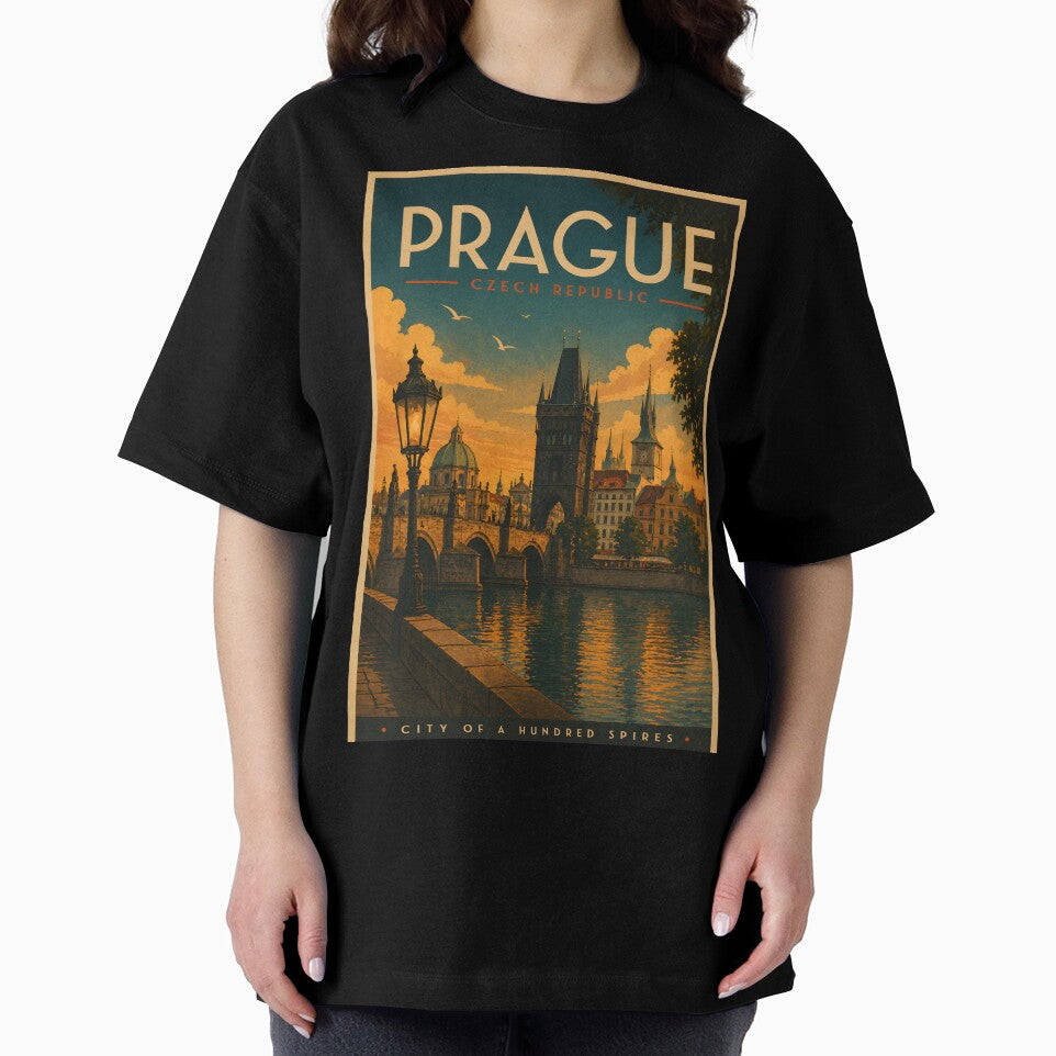 Prague Retro Travel Art– Vintage Czech Republic City Art by bergee