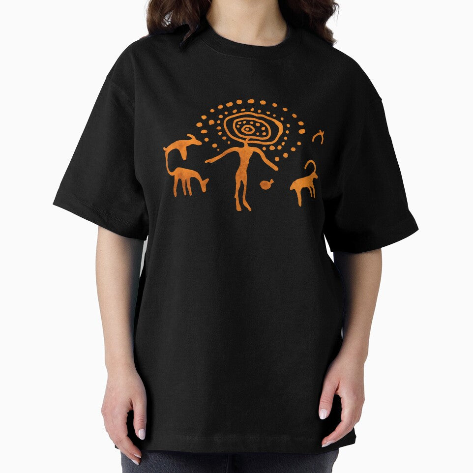 San Rock Art – Ancient Bushman Figure and Animals, South Africa by SilentRocks