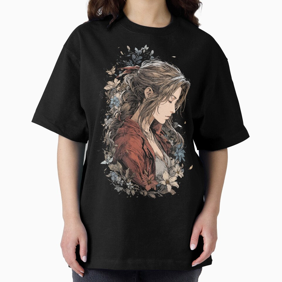 Aerith Gainsborough Final Fantasy VII Flower Maiden Graphic Tee by Senpaiwaves
