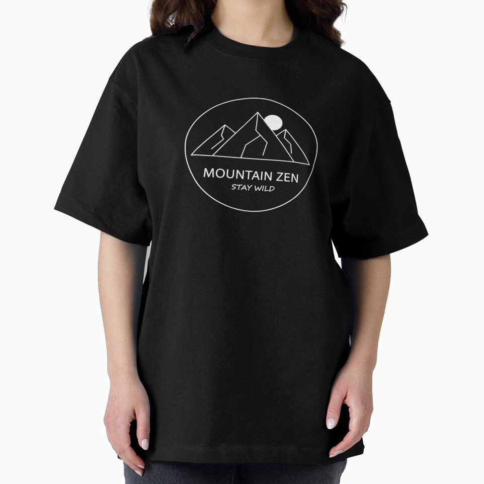 Minimalist Geometric Mountain Sunset Design | Zen Nature Line Art by Amazing-Shop5T