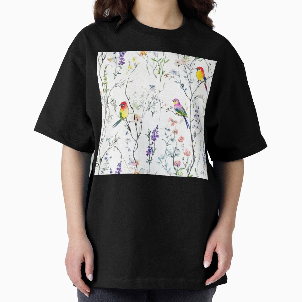 Vibrant Birds in Floral Wonderland by Suzana Djordjevic