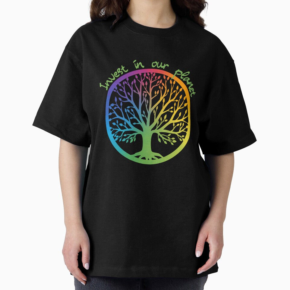 Earth Day 2023 Tree of Life - Rainbow Colors "Invest in Our Planet" Eco-Friendly Design by ElLocoMus