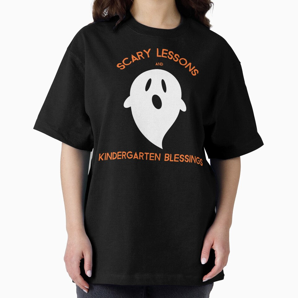Scary Lessons and Kindergarten Blessings Cute Halloween Teacher by NoonMoonApparel