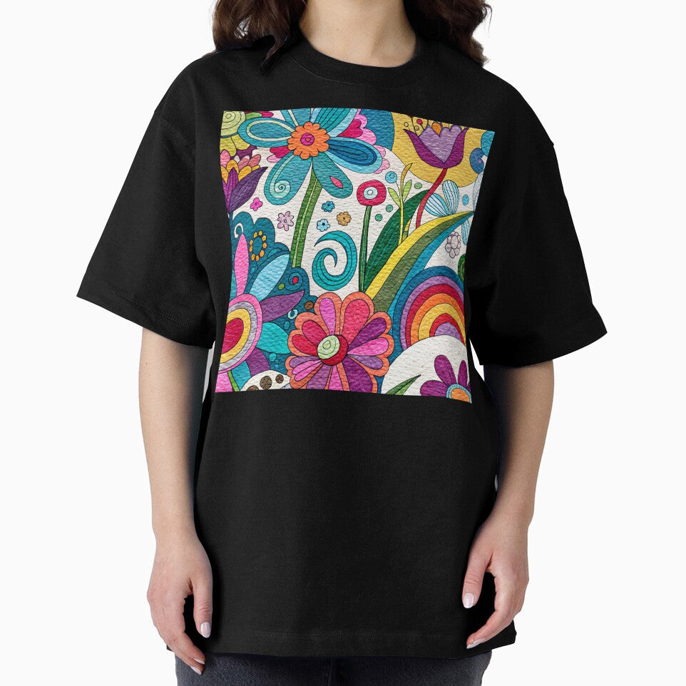 Retro 1960's Hippie Colorful Floral Art Psychedelic Designs by DEC02