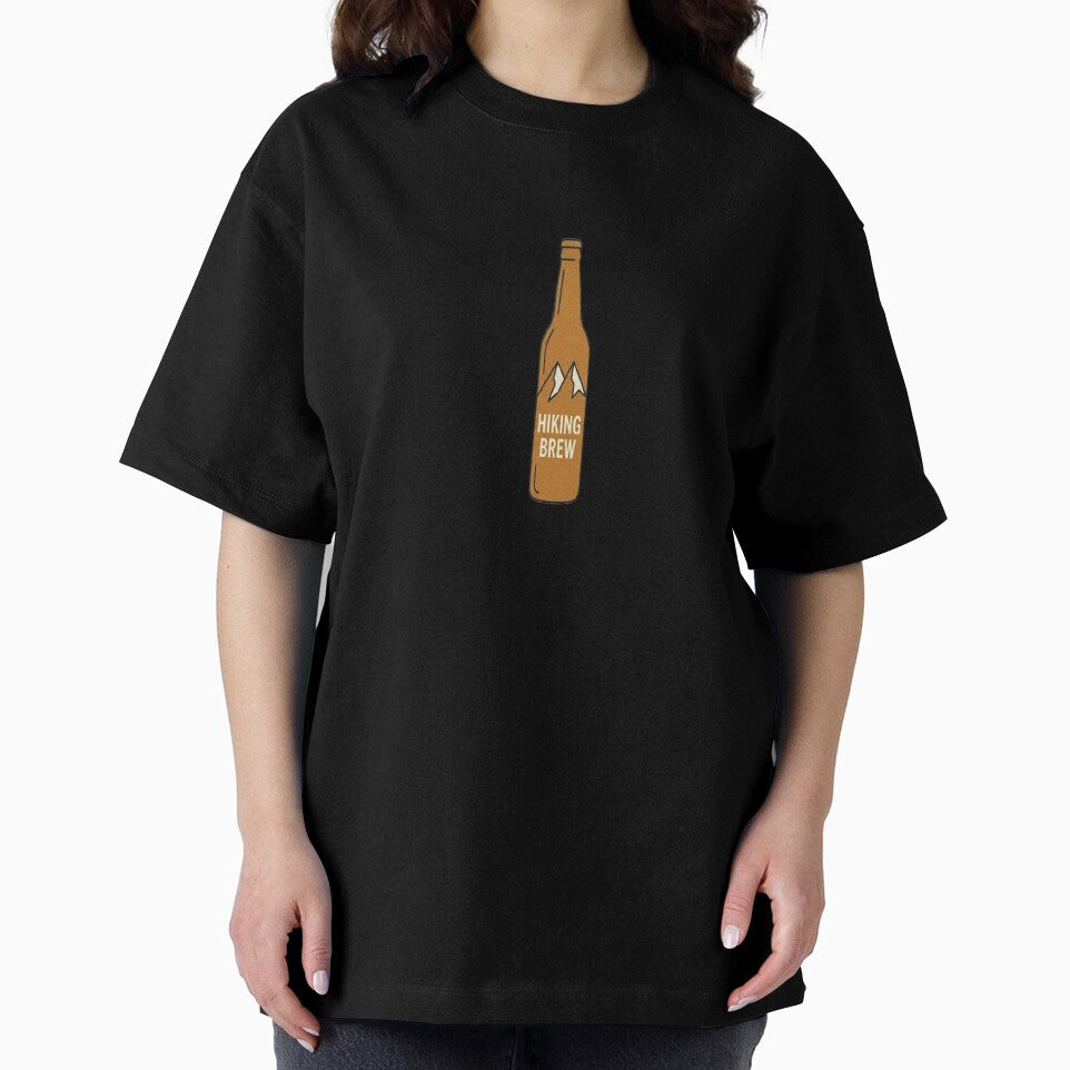 Hiking Brew Beer Bottle Sticker - Minimalist Mountain Art by ClaussShop