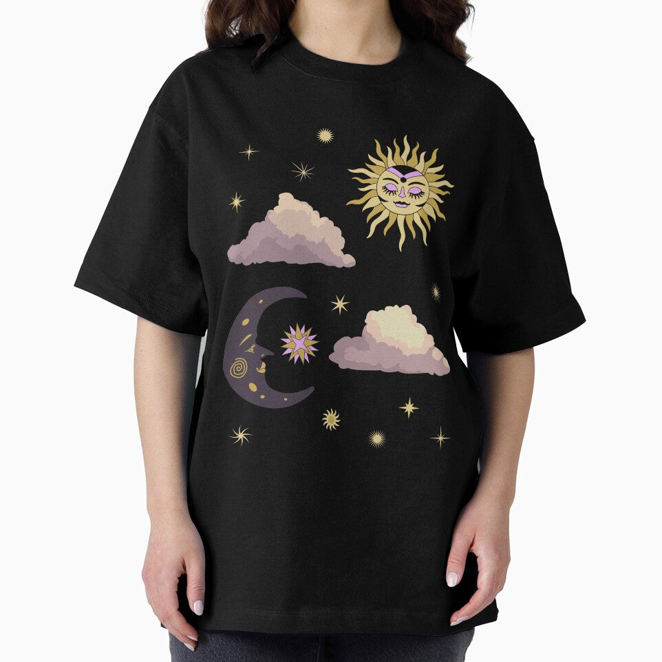 sun and moon celestial art by cutecrazytshirt